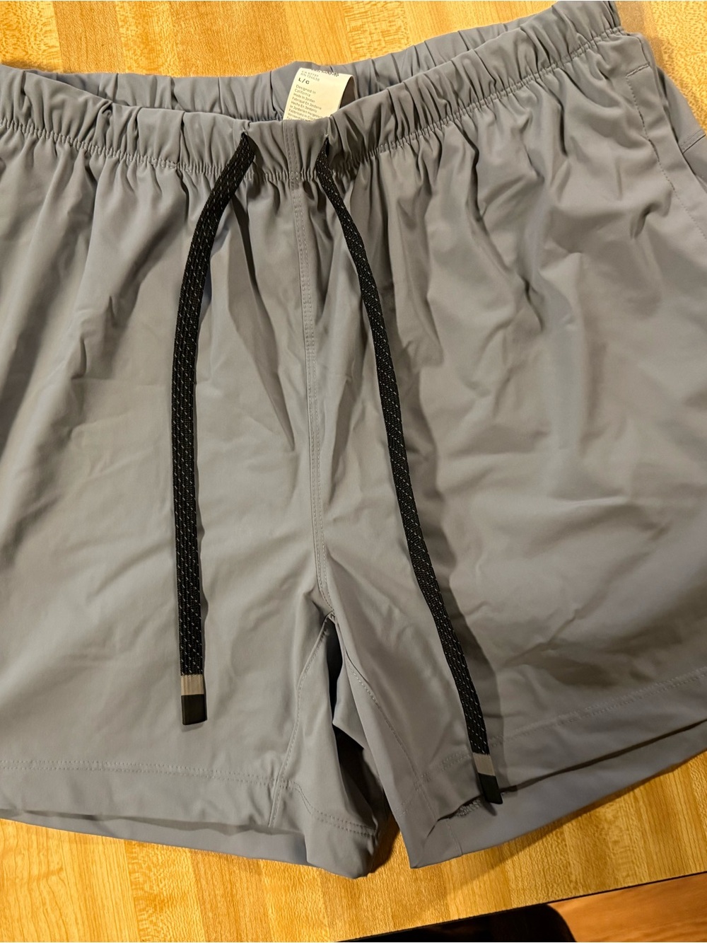 Fabletics Men’s Gray Athletic Shorts with Black Drawcord